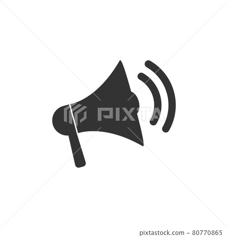 Loudspeaker, megaphone icon. Vector illustration, flat design. 80770865