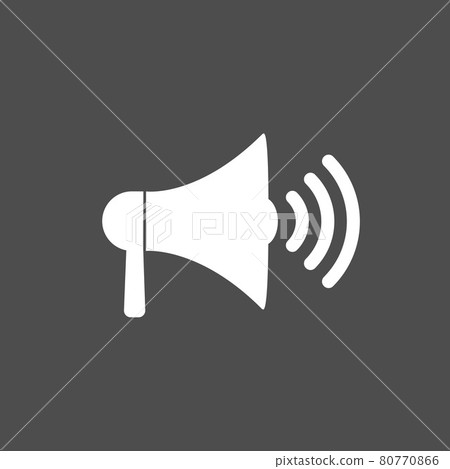 Loudspeaker, megaphone icon. Vector illustration, flat design. 80770866