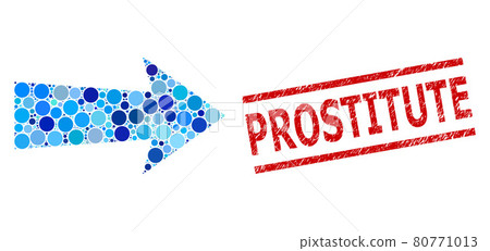 Grunge Prostitute Stamp Print and Arrow Right Composition of Circles Grunge Prostitute Stamp Print and Arrow Right Composition of Circles 80771013