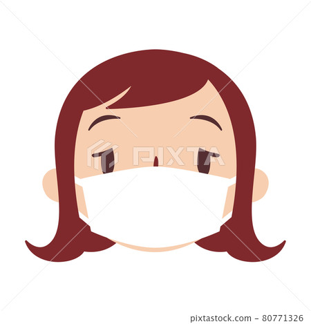 Face icon series_Woman in 20s mask_Facial expression_Sleepy_Material Face icon series_Woman in 20s mask_Facial expression_Sleepy_Material 80771326