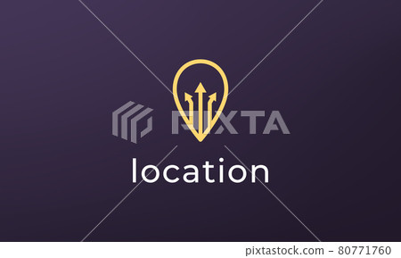 Simple pin position logo. abstract destination location icon, route direction symbol design Simple pin position logo. abstract destination location icon, route direction symbol design 80771760