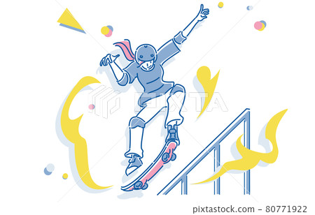 A woman who decides tricks on a skateboard A woman who decides tricks on a skateboard 80771922