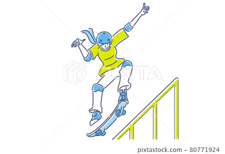 A woman who decides tricks on a skateboard A woman who decides tricks on a skateboard 80771924