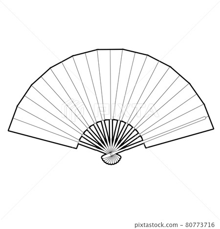 Simple line drawing of a traditional Japanese fan vector illustration Simple line drawing of a traditional Japanese fan vector illustration 80773716