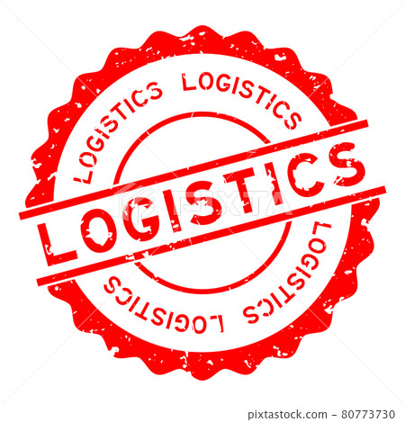 Grunge red logistics word round rubber seal stamp on white background Grunge red logistics word round rubber seal stamp on white background 80773730