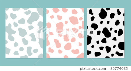 Set of cute cow pattern cover design. 80774085