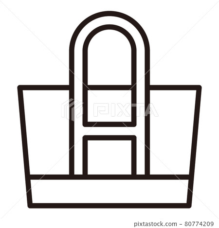 Thin line icon of simple eco bag 80774209