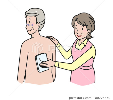 中年婦女清潔老人 80774430