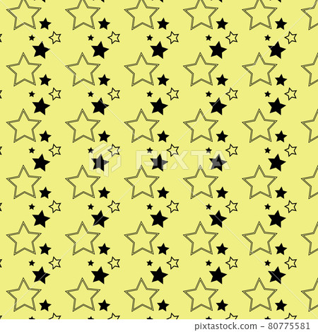 Seamless yellow background from black stars in rows 80775581