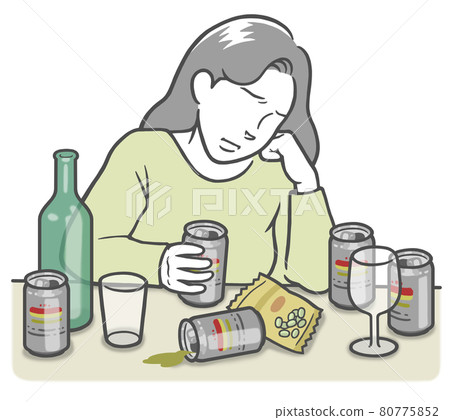 酗酒的年輕女子 酗酒的年輕女子 80775852