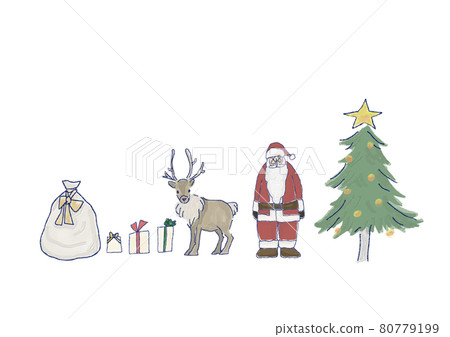 Hand drawn Christmas illustration set 80779199