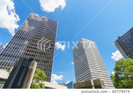 Osaka cityscape Umeda near Umeda 1 east intersection August 2021 80779474