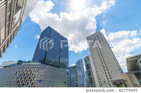 Osaka cityscape Umeda Hankyu Umeda Hanshin Umeda August 2021 August 2021 80779495