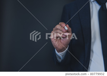 Businessman black background material Businessman black background material 80779932