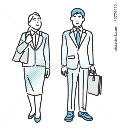 應屆畢業生求職男女形象插畫素材 80779980