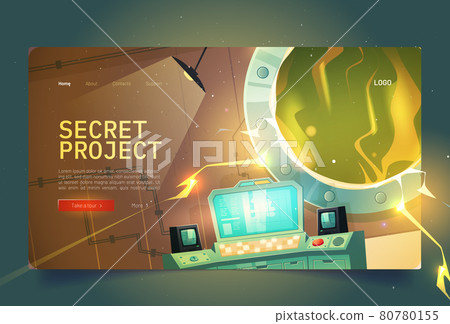 Secret project cartoon landing, scientific bunker 80780155