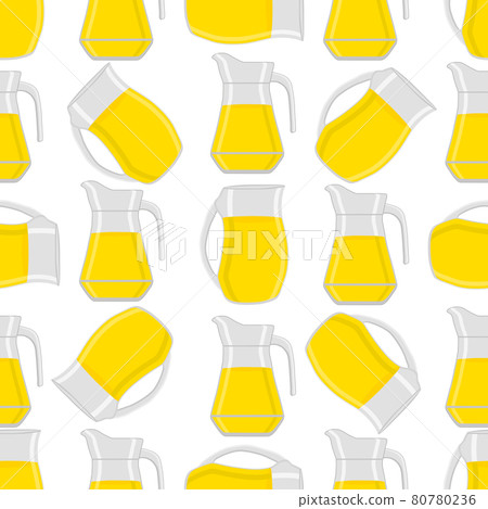 Illustration on theme big colored lemonade in glass jug 80780236
