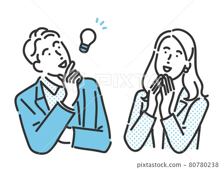 社會一員表情令人信服的形象插畫素材 80780238