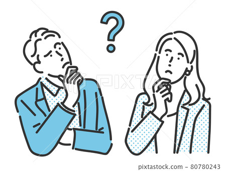 Image illustration material of working people who are thinking 80780243