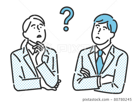 Image illustration material of a new member of society who is worried about thinking 80780245