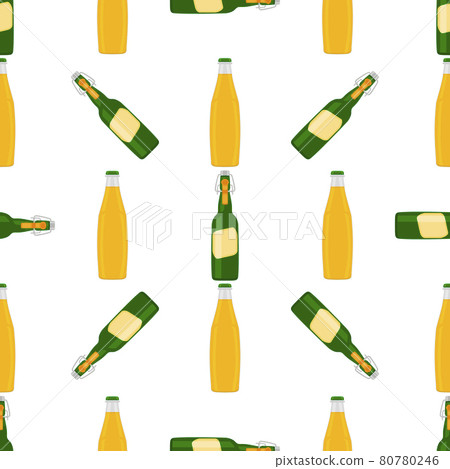 Illustration on theme seamless beer glass bottles with lid for brewery Illustration on theme seamless beer glass bottles with lid for brewery 80780246