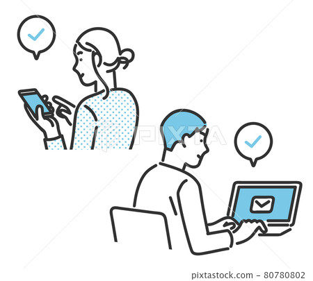 應聘應屆畢業生男女形象插畫素材 應聘應屆畢業生男女形象插畫素材 80780802