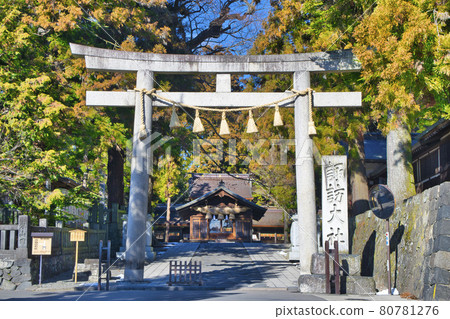 長野縣Su訪大社神社鳥居春宮 80781276