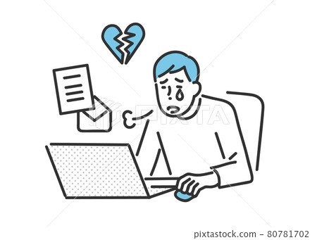 Image illustration material of a man who received a rejection notice / prayer mail 80781702