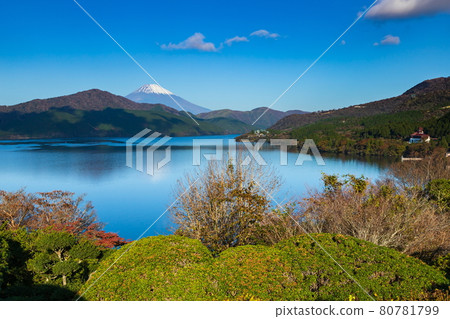 Mt. Fuji and Lake Ashi / Autumn scenery at Onshi-Hakone Park, Hakone Town, Kanagawa Prefecture 80781799