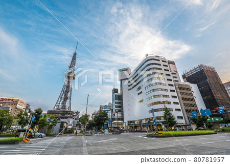 《愛知縣》名古屋街景榮櫻大道久屋十字路口 80781957