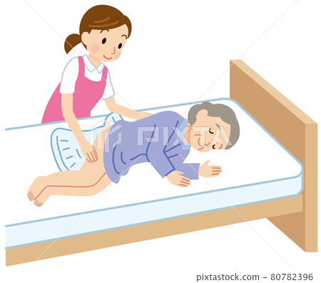 Helper who exchanges diapers Elderly care 80782396