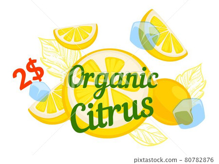 Organic citrus beverage, lemonade promo banner Organic citrus beverage, lemonade promo banner 80782876