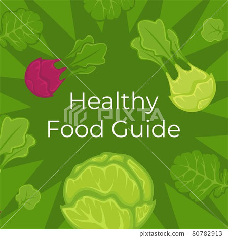 Healthy food guide, eating plant based meal vector 80782913