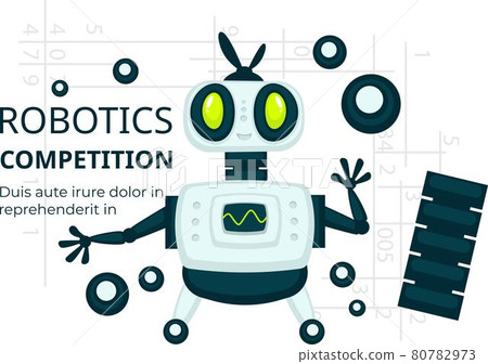 Robotics competition, display of androids vector 80782973