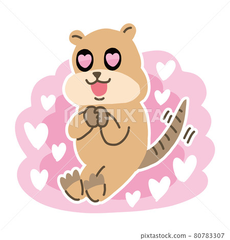 Vector illustration of Quokka Rabbie with heart-shaped eyes 80783307