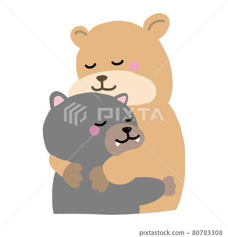 擁抱塔斯馬尼亞惡魔和短尾小袋鼠的矢量圖解 擁抱塔斯馬尼亞惡魔和短尾小袋鼠的矢量圖解 80783308