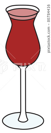 Stylish hand-drawn doodle cartoon style aperitif digestif cordial liquor cocktail glass vector illustration. For party card, invitations, posters, bar menu or alcohol cook book recipe 80784416
