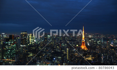 日本 東京 東京鐵塔 六本木 東京夜景 夜景 城市夜景 鐵塔 燈火01 80786043