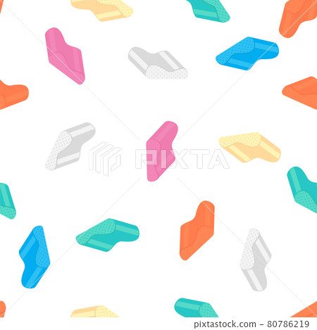 Colored Memory Pillow Set Isolated on White Background. Seamless Pattern 80786219