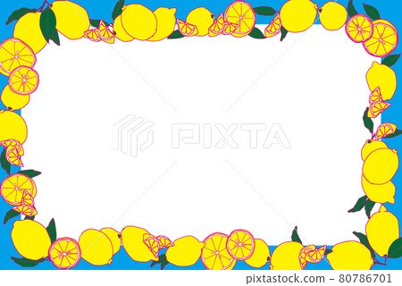 Lemon illustration background frame Lemon illustration background frame 80786701