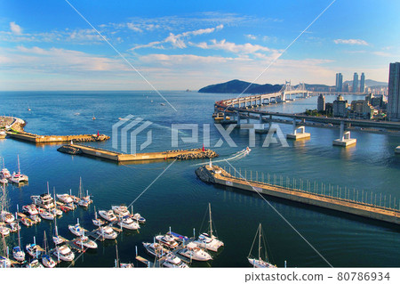 Gwangan Bridge or Yacht Dock 80786934
