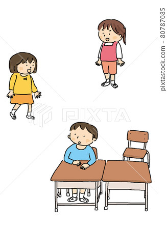 Children during classroom breaks - Stock Illustration [80787085] - PIXTA