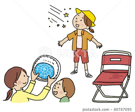 前來觀星的家長和孩子 80787095