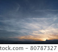 Sunset sky and airplane cloud 80787327
