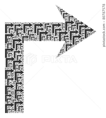 Turn Right Recursion Collage of Itself Items - Stock Illustration ...