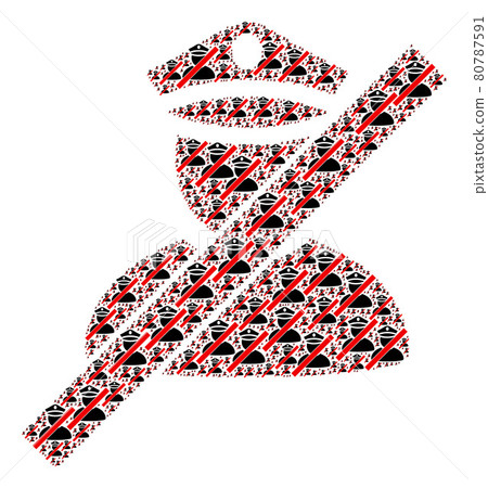 Wrong Police Man Fractal Composition of Itself Icons 80787591