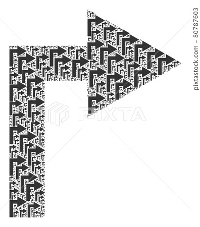 Turn Right Fractal Mosaic of Itself Items - Stock Illustration ...