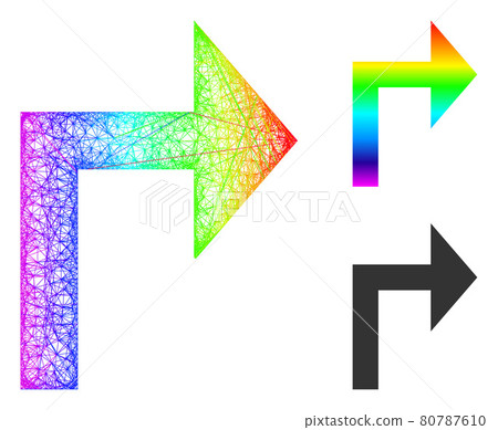 Spectrum Net Mesh Gradient Turn Right Icon - Stock Illustration ...