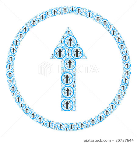 Up Rounded Arrow Recursive Mosaic of Itself Icons - Stock Illustration ...