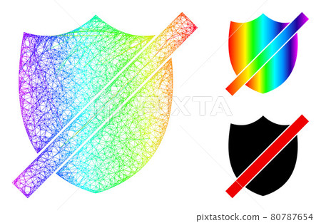 Spectrum Hatched Gradient Wrong Shield Icon Spectrum Hatched Gradient Wrong Shield Icon 80787654